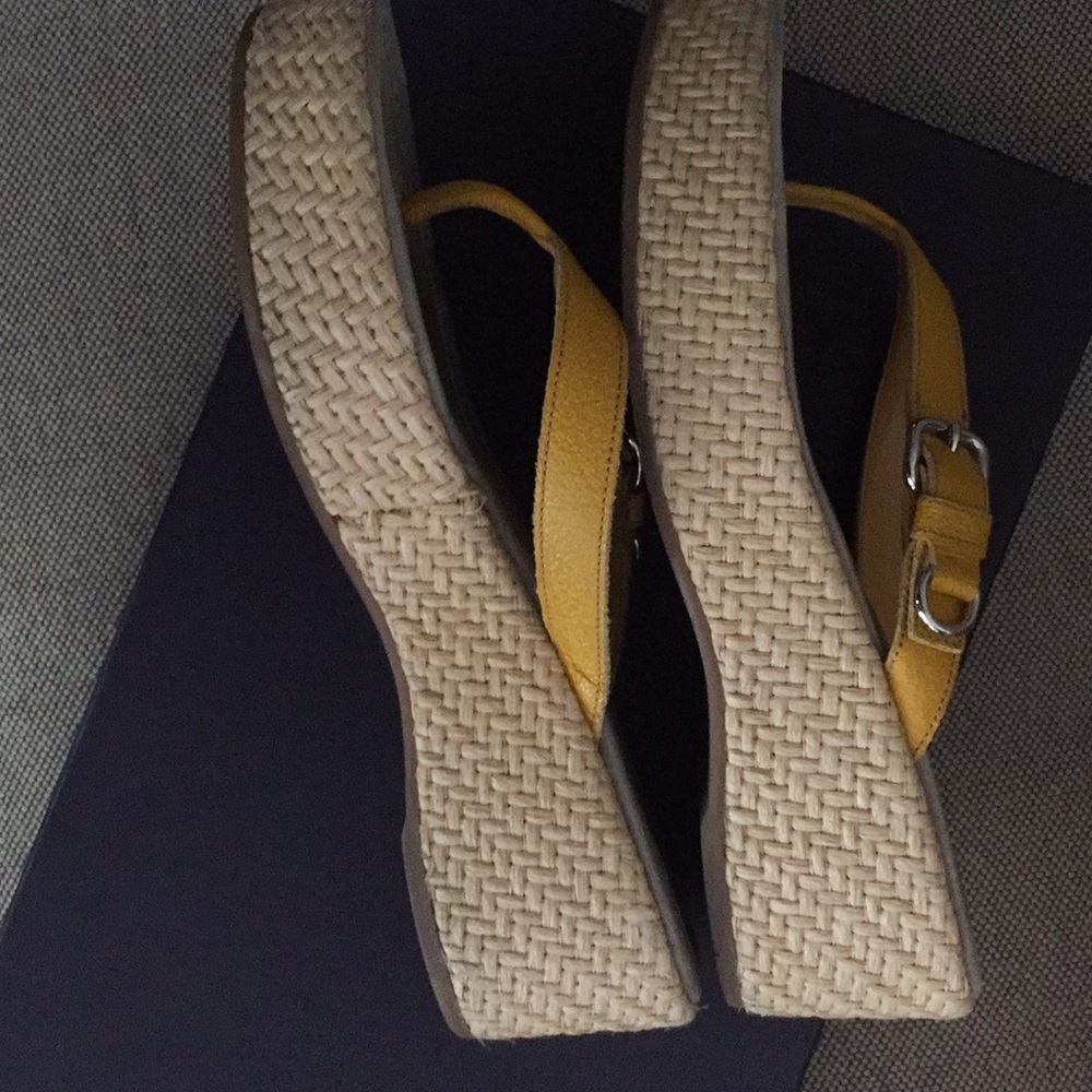 Prada—Yellow Thong wedges